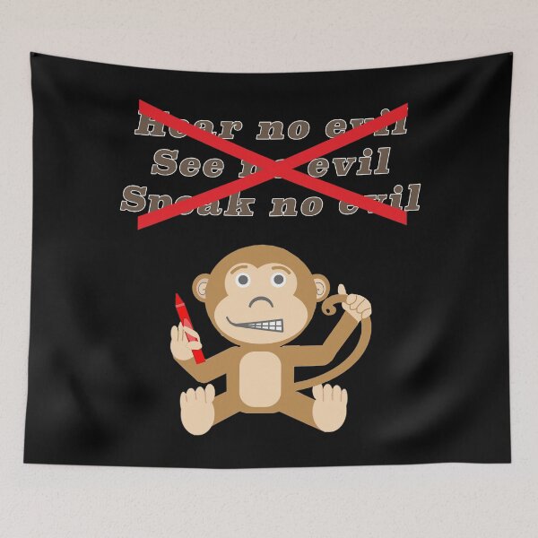 Item preview, Hear See Speak no Evil NOT censorship designed and sold by janraydesigns.