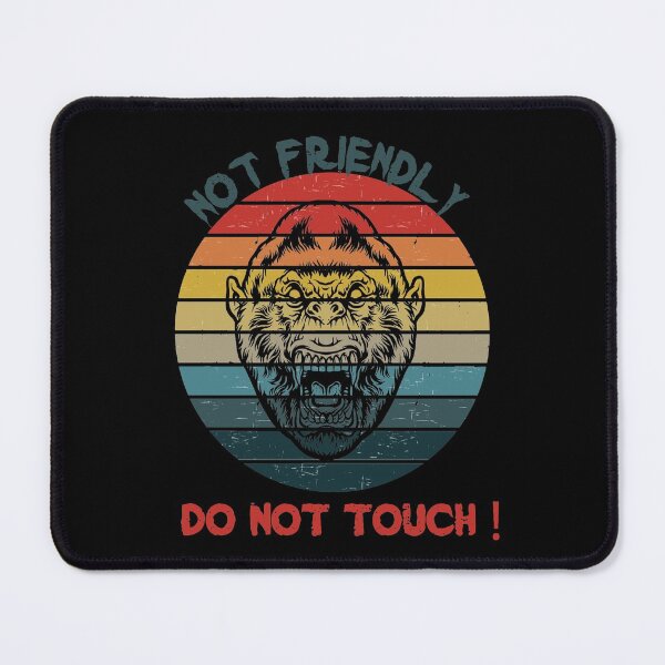 Item preview, Not Friendly Do Not Touch - Social Distancing Retro Vintage Sunset Angry Gorilla Design Gift Idea For Halloween designed and sold by Prince - Bestseller ★★★★★.