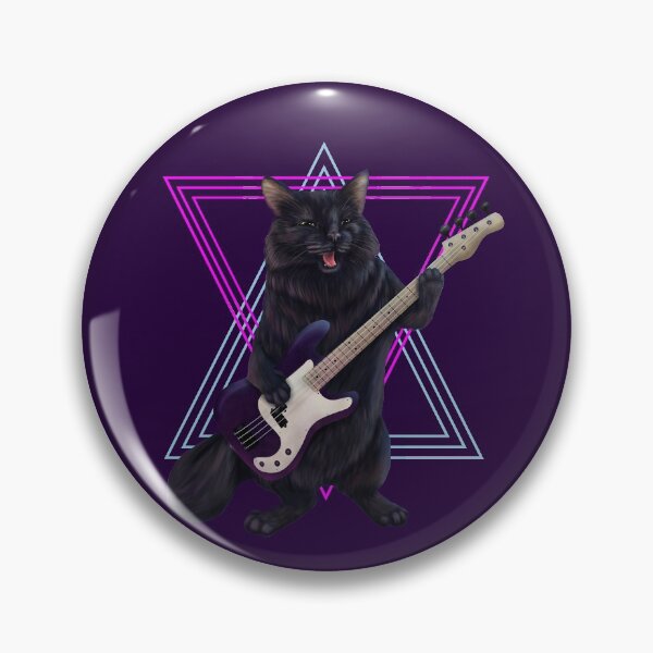 Aperçu de l'œuvre Chat jouant de la guitare basse créée et vendue par Mehu.