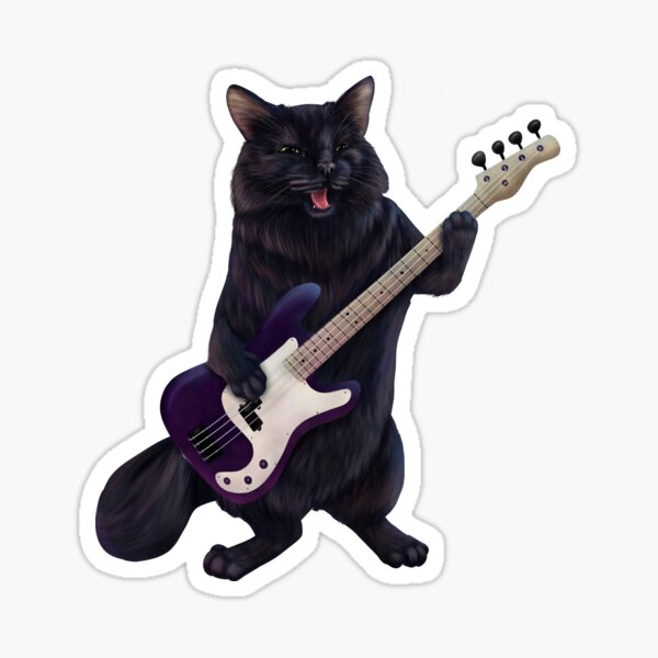 Artikel-Vorschau von Katze spielt Bassgitarre, designt und verkauft von Mehu.