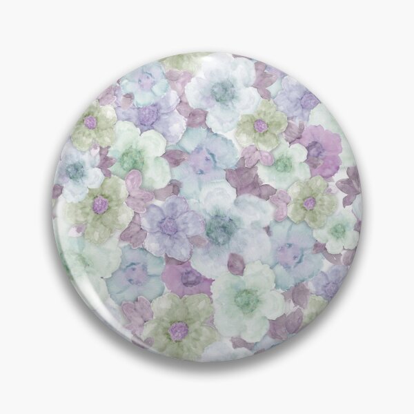 Item preview, Colorful Flowers in Soft Purple, Green and Blue designed and sold by Kim Lewellyan.