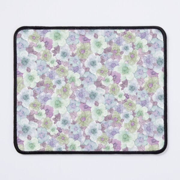 Item preview, Colorful Flowers in Soft Purple, Green and Blue designed and sold by Kim Lewellyan.