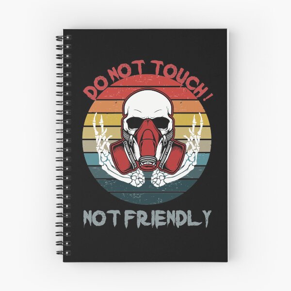 Item preview, Not Friendly Do Not Touch - Social Distancing Retro Vintage Sunset Skull Design Gift Idea For Halloween designed and sold by Prince - Bestseller ★★★★★.