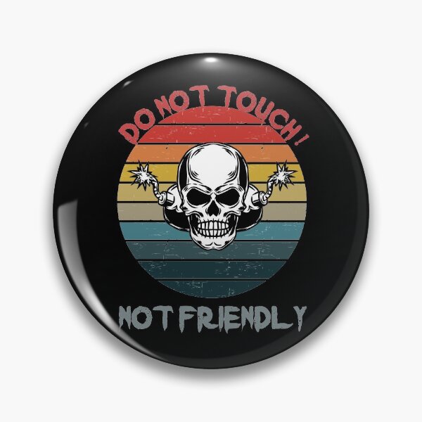Item preview, Not Friendly Do Not Touch - Social Distancing Retro Vintage Sunset Explosive Skull Design Gift Idea For Halloween designed and sold by Prince - Bestseller ★★★★★.