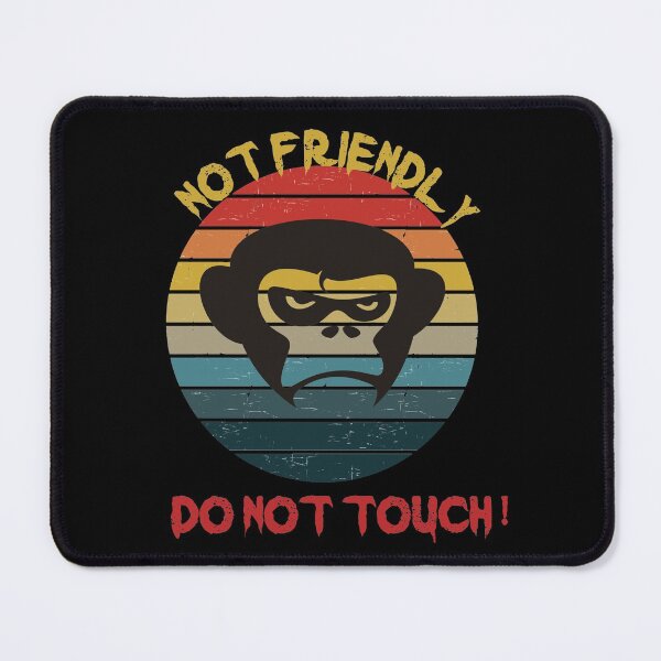 Item preview, Not Friendly Do Not Touch - Social Distancing Retro Vintage Sunset Grumpy Monkey Design Gift Idea For Halloween designed and sold by Prince - Bestseller ★★★★★.