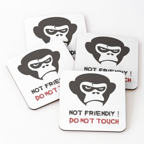 Item preview, Not Friendly Do Not Touch - Social Distancing Sunset Grumpy Monkey Design Gift Idea For Halloween designed and sold by Prince - Bestseller ★★★★★.