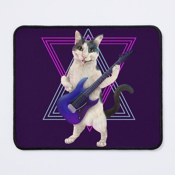 Item preview, Cat playing electric guitar designed and sold by Mehu.