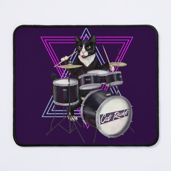 Item preview, Cat playing drums designed and sold by Mehu.