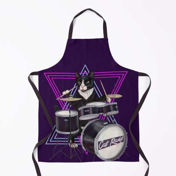 Item preview, Cat playing drums designed and sold by Mehu.