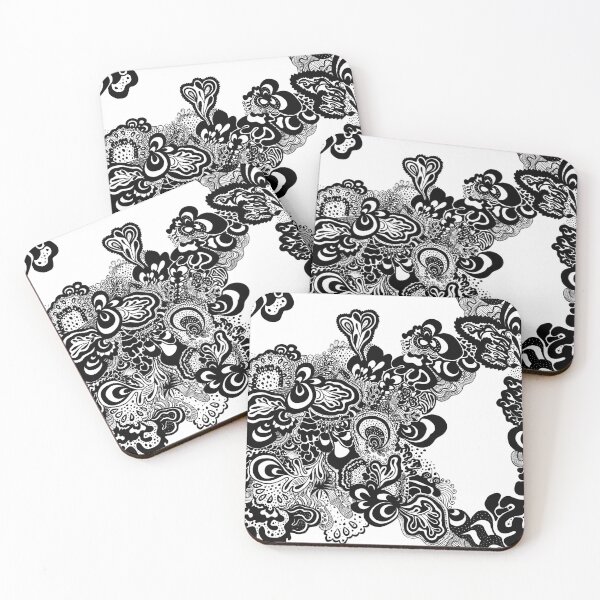 Item preview, psychedelic lace pattern black and white designed and sold by designsbymurray.