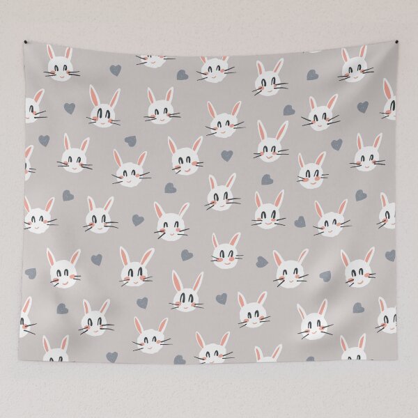 Item preview, cute white rabbit with heart designed and sold by inkbearblue.