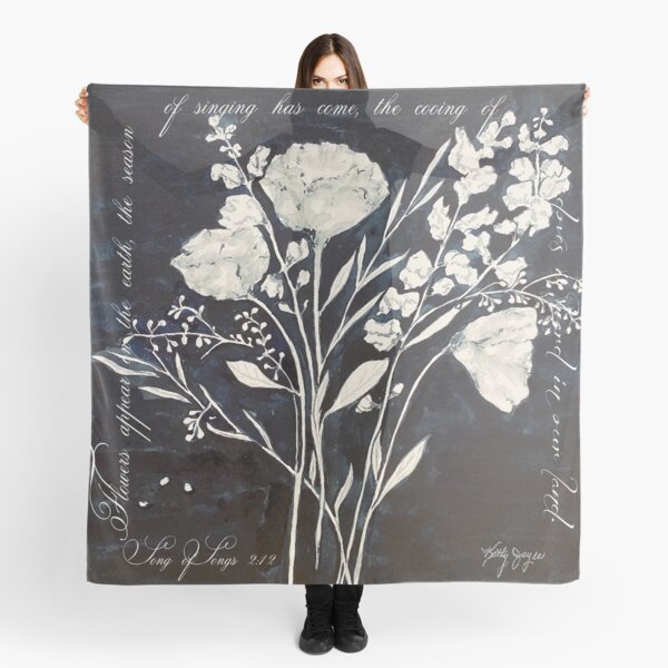 Item preview, Reverse Silhouette Scarf with Bible Verse [Song of Songs 2:12] designed and sold by kathyjoycecards.
