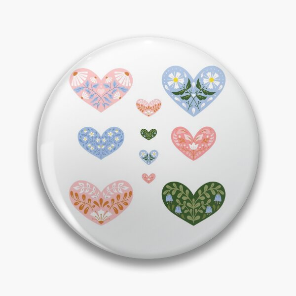 Item preview, Folk Art Flower and Heart Sticker Pack and designs  designed and sold by Dollfacedesign.