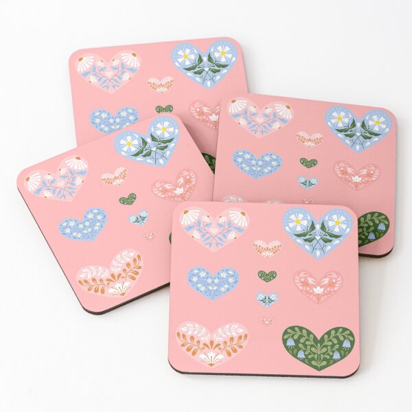 Item preview, Folk Art Flower and Heart Sticker Pack and designs designed and sold by Dollfacedesign.