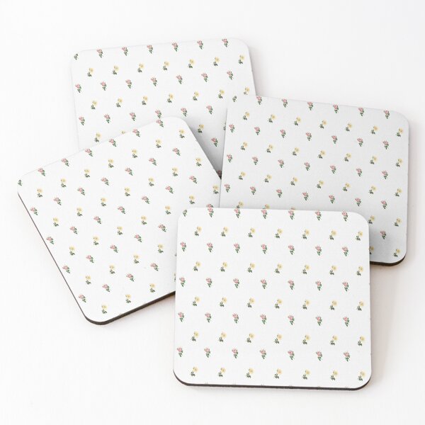 Flowery Seamless Pattern 3 Coasters (Set of 4)