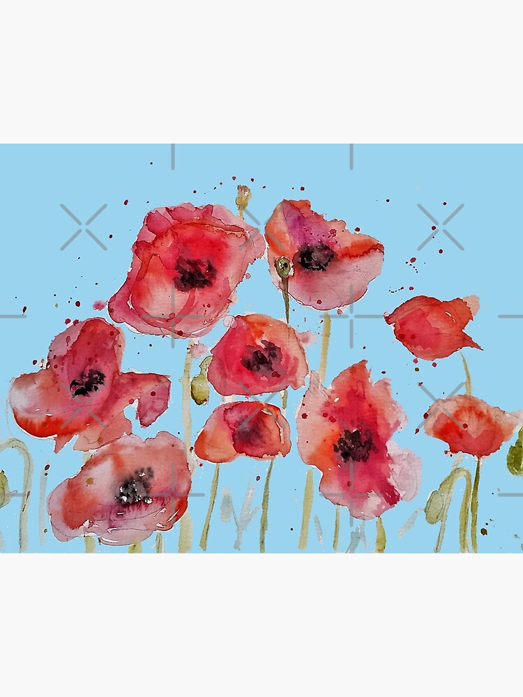 Rose Watercolor Red Flower Painting Floral Flowers Wrapping Paper by  Olechka