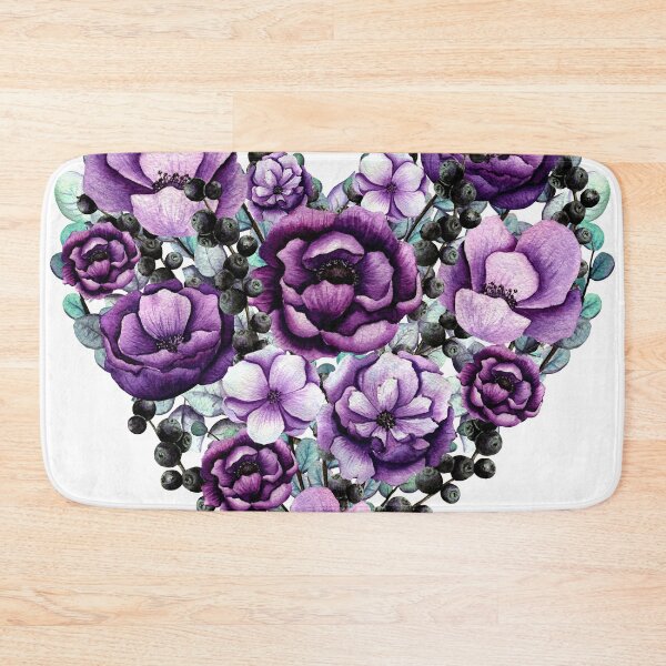 Item preview, Purple Floral Graphic Art Heart Design designed and sold by DEC02.