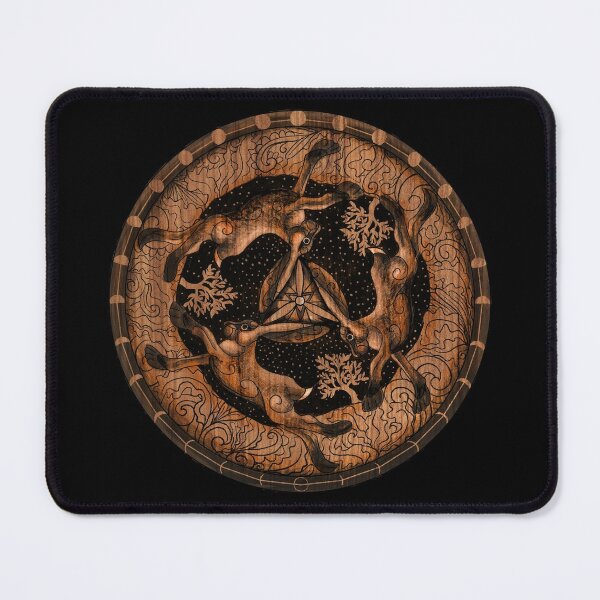 Hare Trinity Moon Phases Celtic Tree of Life Mouse Pad