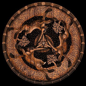 Artwork thumbnail, Hare Trinity Moon Phases Celtic Tree of Life by tinaschofield