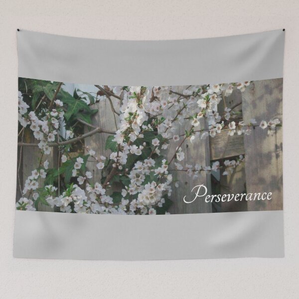 Item preview, Cherry Blossoms Flowering by Wooden Fence Perseverance designed and sold by JariHawk.