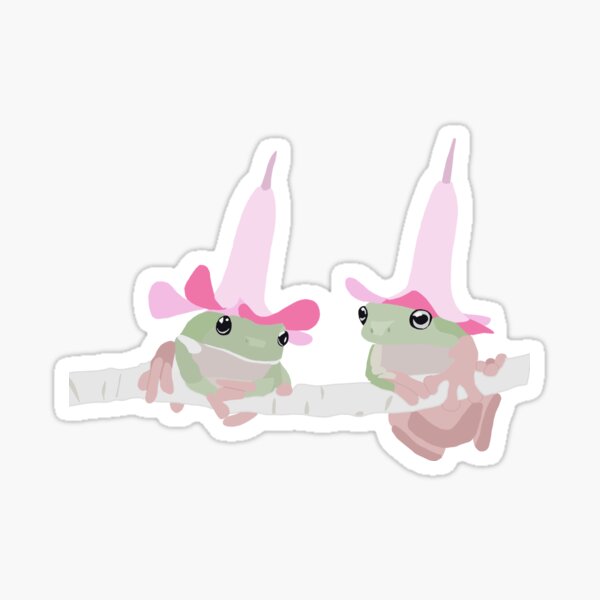 Vista previa del artículo con la obra «Ranas con sombreros de flores», diseñado y vendido por AnnesLovelys.