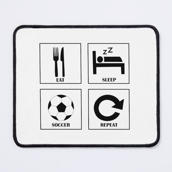 Item preview, Eat Sleep Soccer Repeat Player Gift white color designed and sold by Panya-Design.