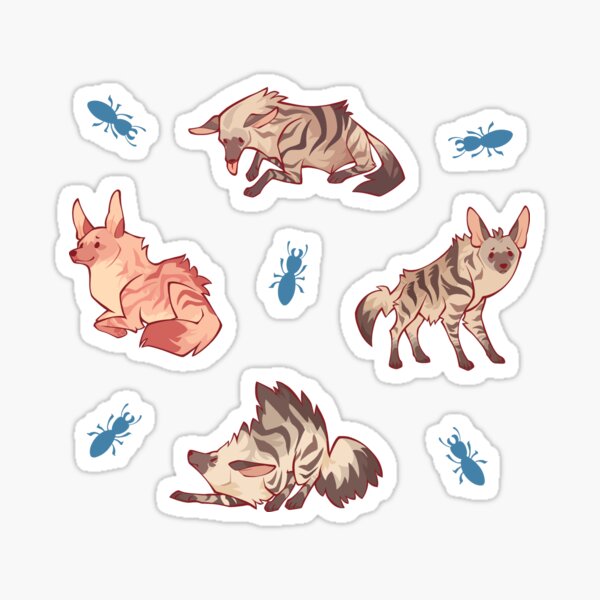 Item preview, Aardwolf sticker and goodies pack designed and sold by Colordrilos.