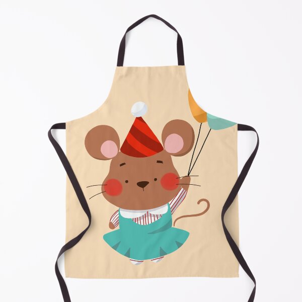 Item preview, Kawaii Festive Mouse wearing a party hat with balloons designed and sold by citrusapple.