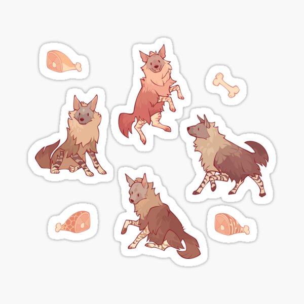 Item preview, Brown hyena sticker and goodies pack designed and sold by Colordrilos.