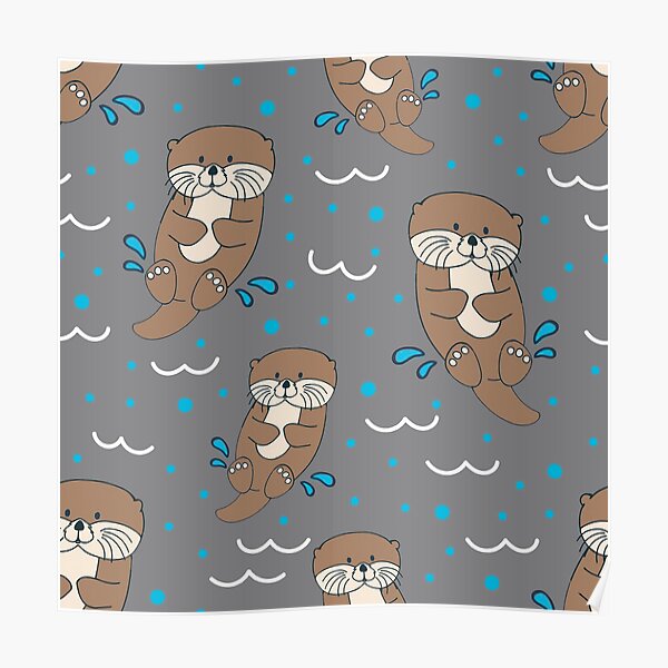 "Cute Otter Splashing " Poster for Sale by ConcorStore Redbubble