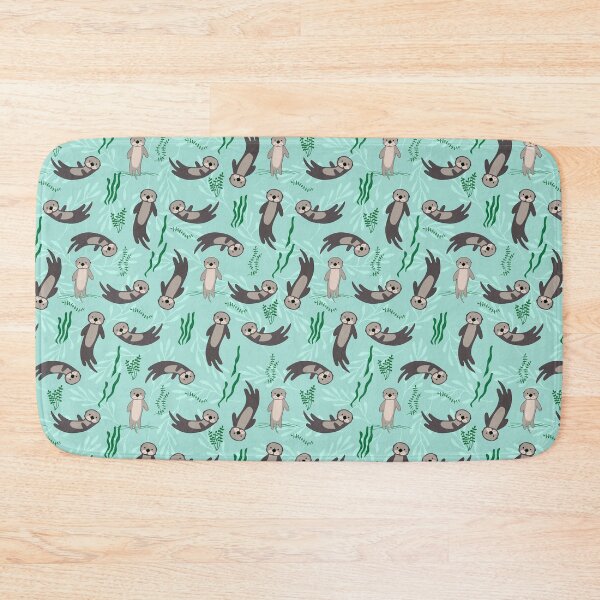 Item preview, Otters Plants Green Seamless designed and sold by ConcorStore.