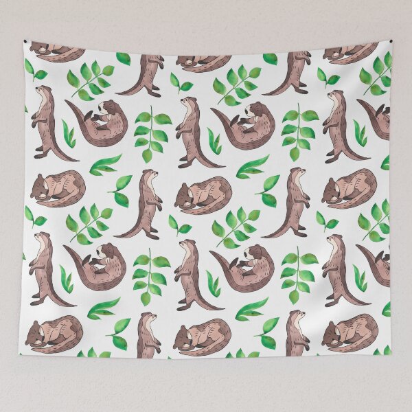 Item preview, Watercolor Otter Seamless designed and sold by ConcorStore.