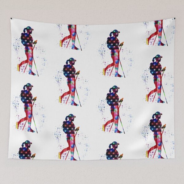 Item preview, Hiking - American flag art designed and sold by ConcorStore.