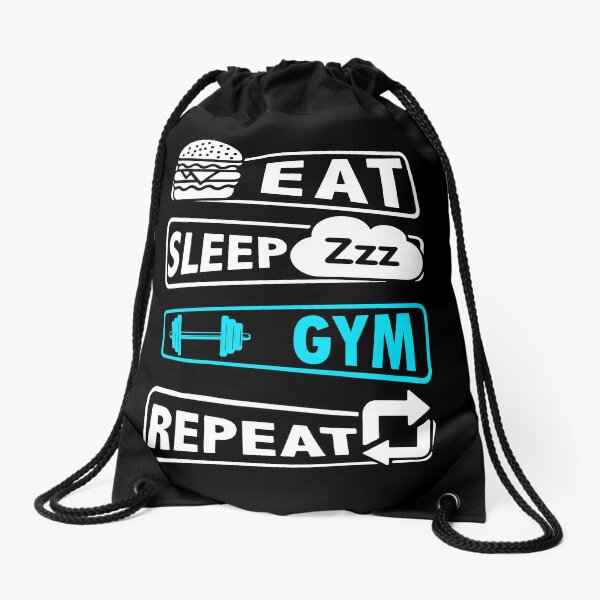 Gymnastics Drawstring Bag, Eat Sleep Gymnastics Repeat