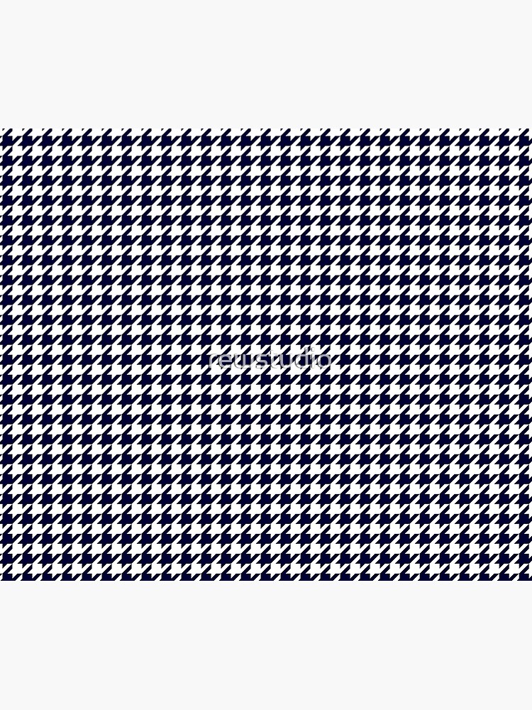 Navy Blue And White Houndstooth by rewstudio