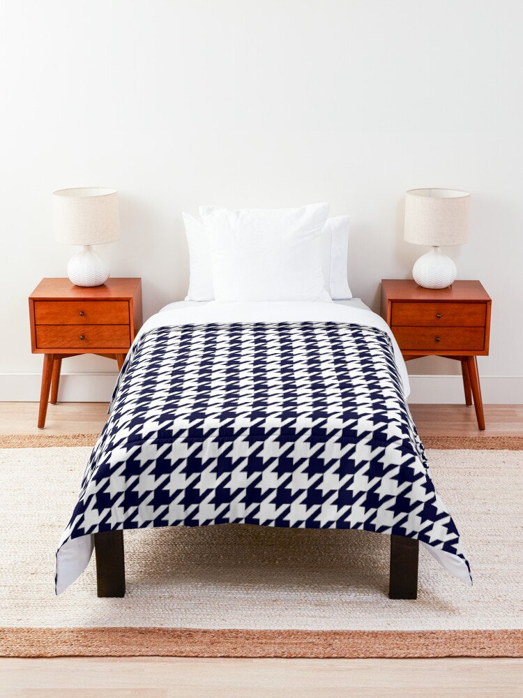 Alternate view of Navy Blue And White Houndstooth Comforter