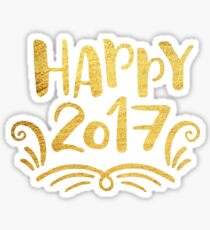 Cute Happy 2017 New Year Sticker