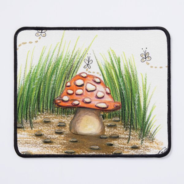 Item preview, Red Spotted Mushroom in the Grass designed and sold by NalinneJonesArt.