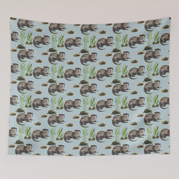 Item preview, Watercolor Otter Seamless designed and sold by HauckClothing.