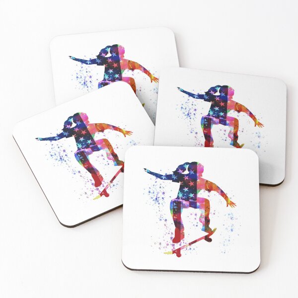 Item preview, Skateboarding watercolor - USA flag designed and sold by HauckClothing.