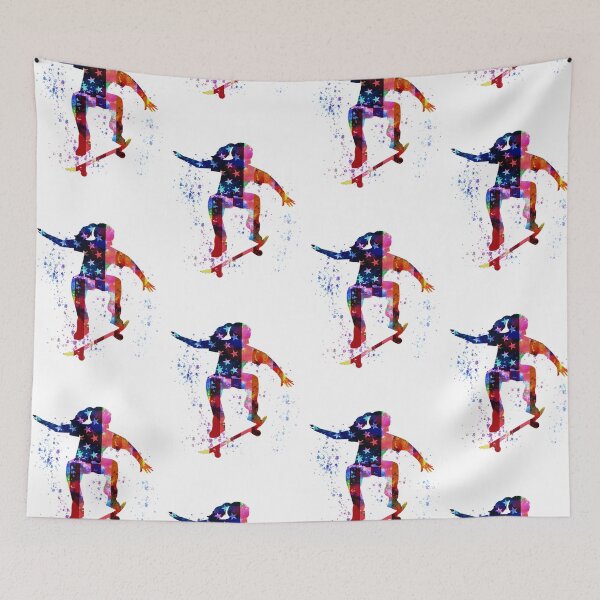 Item preview, Skateboarding watercolor - USA flag designed and sold by HauckClothing.