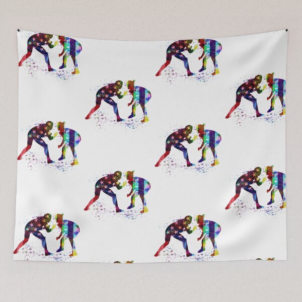 Item preview, Wrestling watercolor - USA flag designed and sold by HauckClothing.