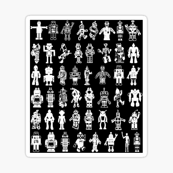 Robots white Sticker