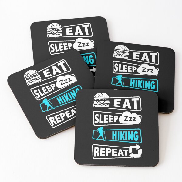 Item preview, Eat sleep Hiking repeat blue designed and sold by HauckClothing.