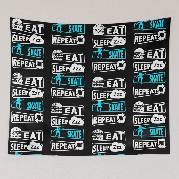 Item preview, Eat sleep Skating repeat blue designed and sold by HauckClothing.