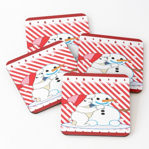 Item preview, Seasons Greetings Polar Bear with Snowman #1 designed and sold by Junior's Digital Designs.