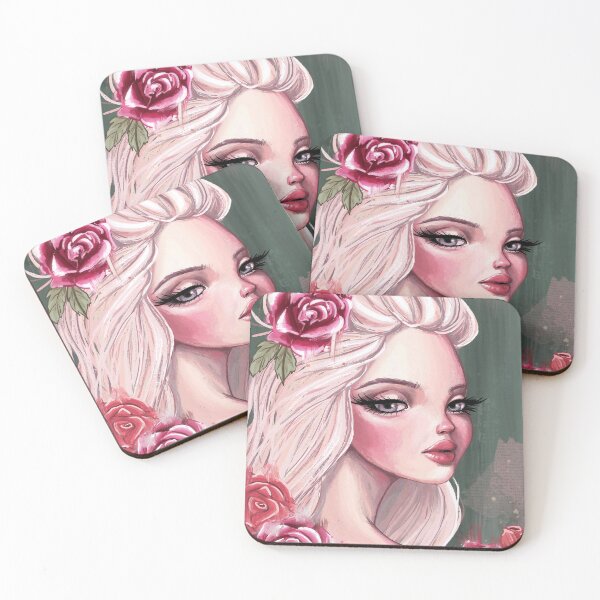Item preview, Retrato de mujer bonita rosa designed and sold by strawberrywinee.