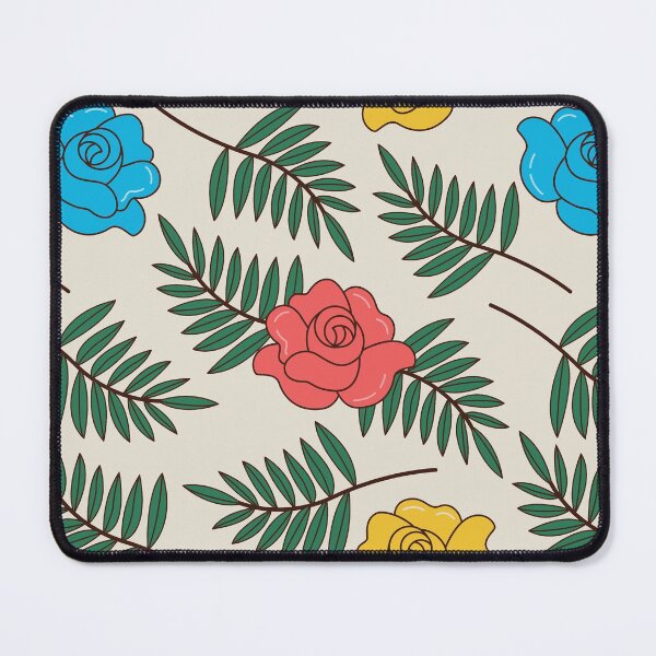 Item preview, Red Blue and Yellow Roses Flower Pattern - Greenery Natural Leaves Pattern designed and sold by Millusti.