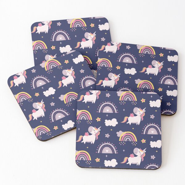 Item preview, Seamless cute magical celestial unicorn designed and sold by FlossieShop96.