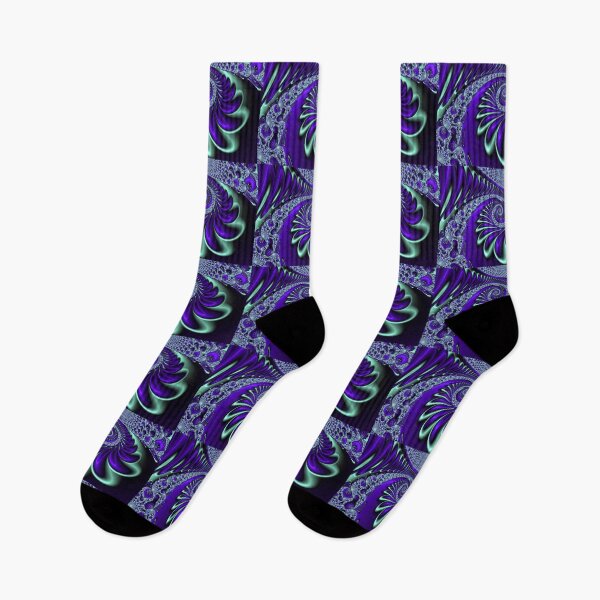 Item preview, Fractal Spiral Purple and Mint Green  designed and sold by IssyDesigns.